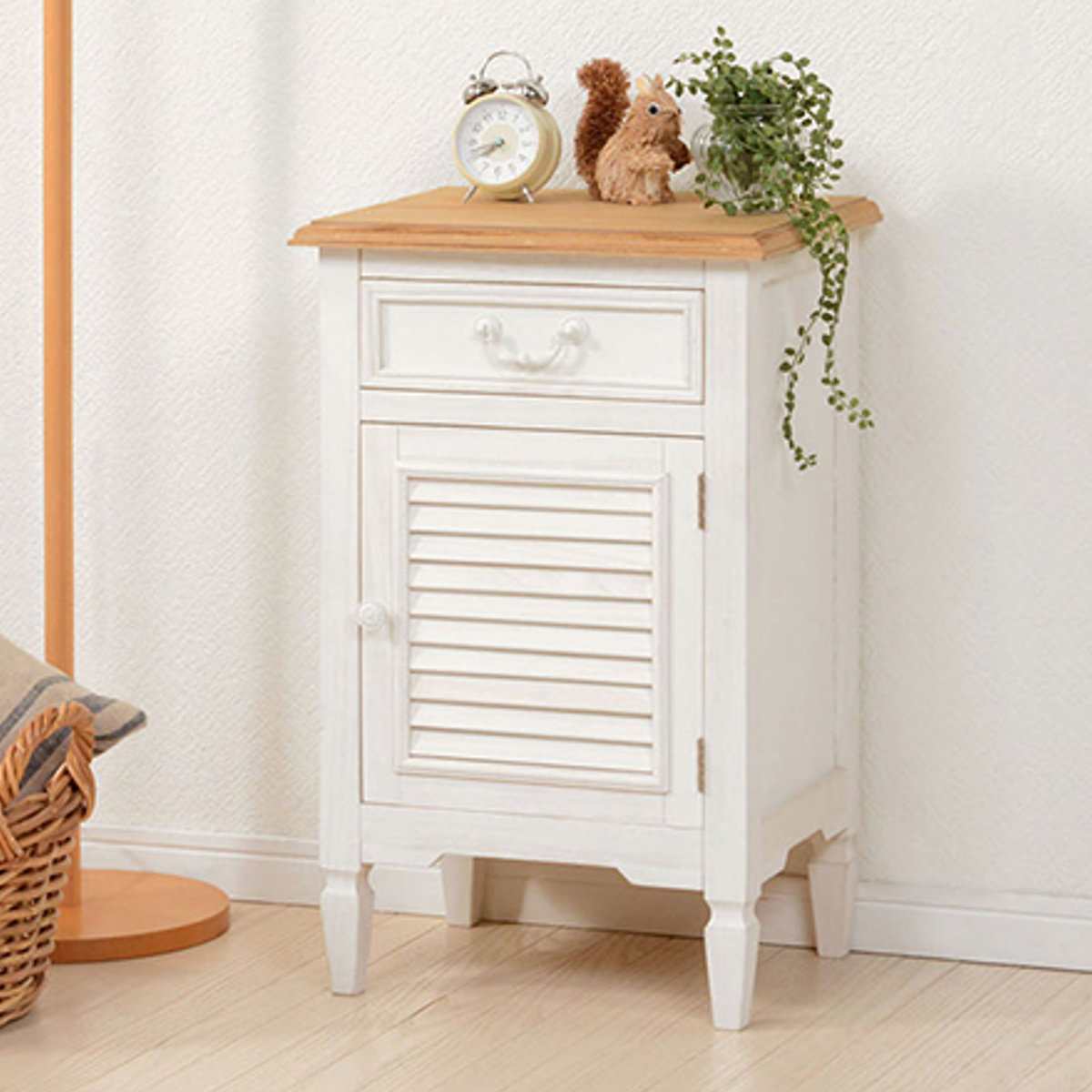 サイドチェスト 幅40cm コンパクト 姫系 木製 アンティーク調