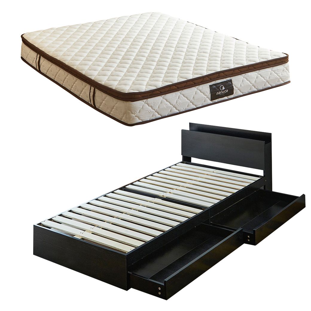 ネルコンシェルジュ 収納付きベッド セミシングル 厚25cm ハイカウント