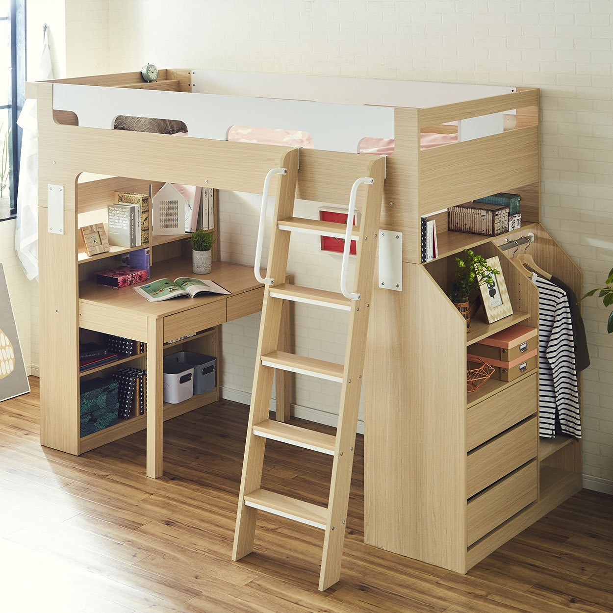 ネルコンシェルジュ システムベッド ロフトベッド ベッド、デスク