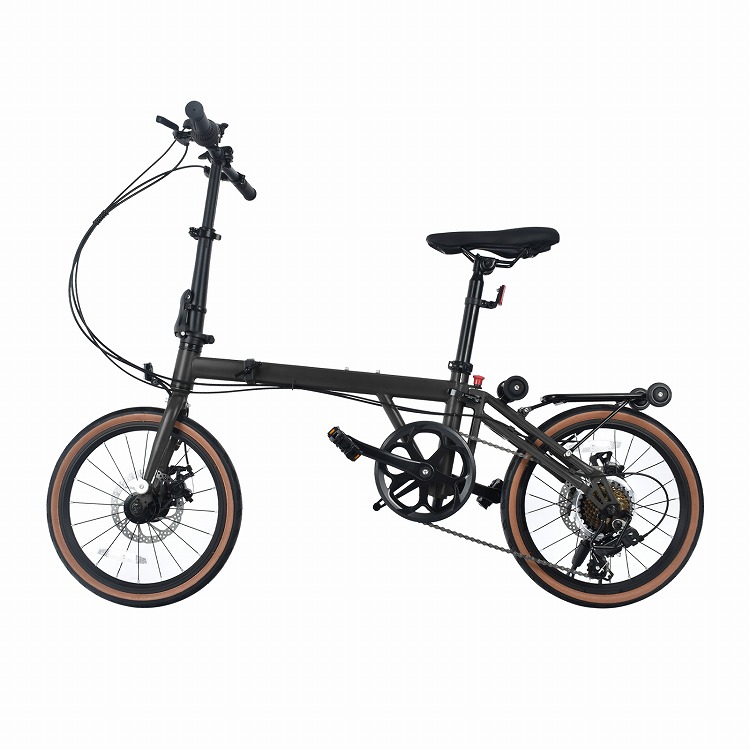 折りたたみ自転車 3つ折り 16インチ シマノ7段ギア ハンドル高さ調節