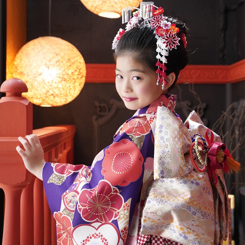 京都瑠璃雛菊 七五三 髪飾り 7歳 七歳 日本髪 3点セット 「菊」 つまみ