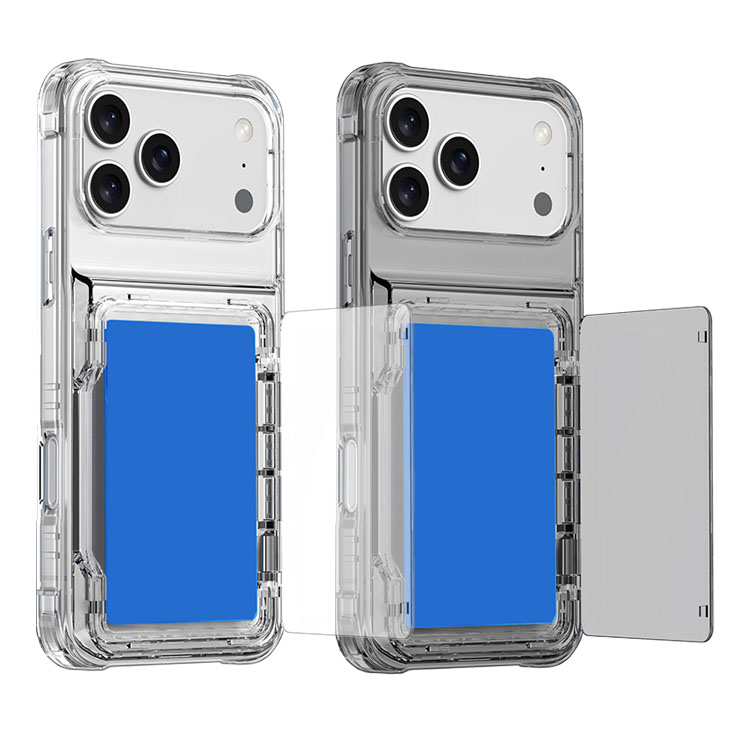 iPhone17 クリアケース カバー クリア 透明 カード収納 TPU +