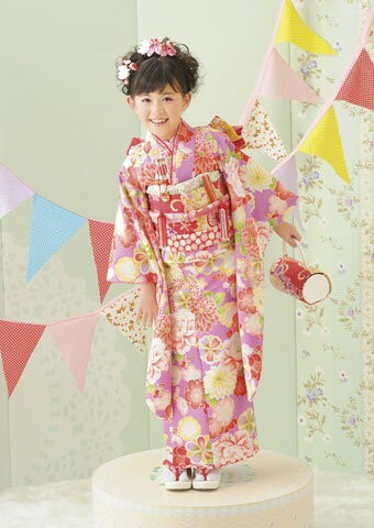 レンタル 七五三 7歳 女の子 着物セット 式部浪漫 四つ身着物セット 花