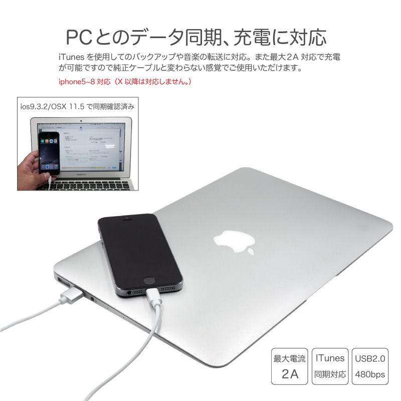 充電ケーブル ライトニングケーブル Lightningケーブル 1m マグネット