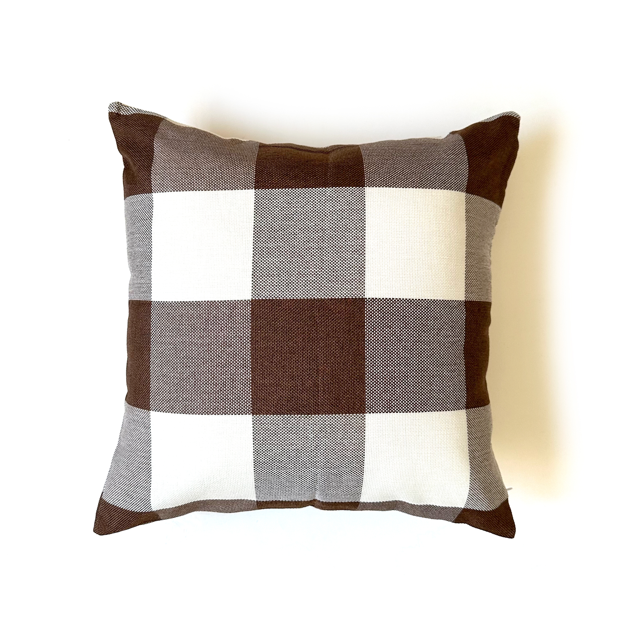 ブロックチェック クッションカバー 45×45cm 全4色 リネンコットン