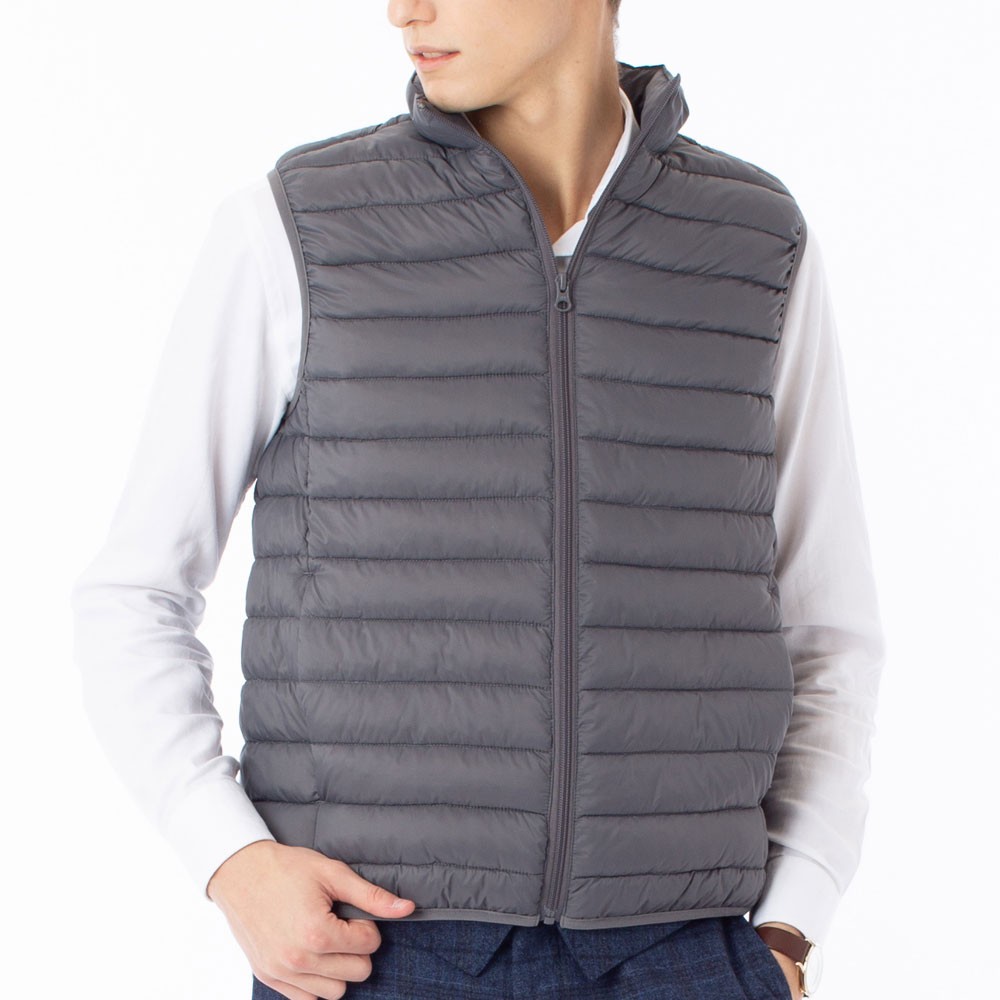 GRADE ダウンベスト メンズ 中綿2倍ダウンジャケット 防寒 ライト