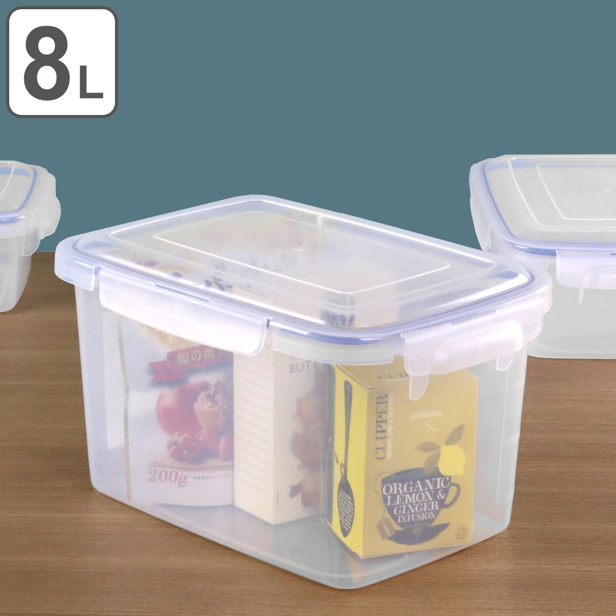 保存容器 8L SLジャンボケース 抗菌 （ 密閉 4面ロック プラスチック
