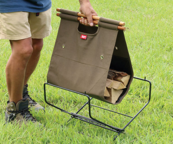 弘益 アウトドア 薪バッグ キャリー スタンド付 ログキャリー