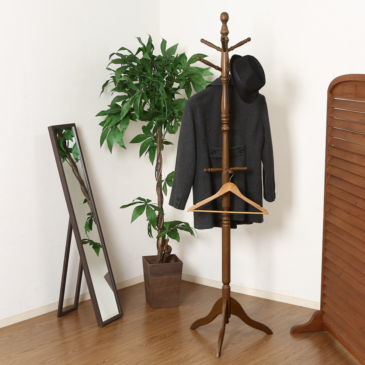 不二貿易（Fuji Boeki） ポールハンガー 木製 アンティークコート