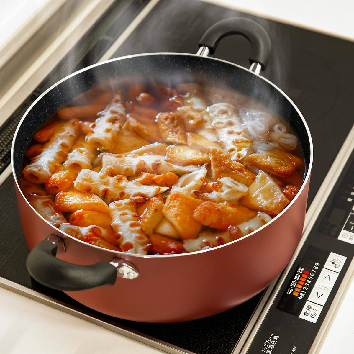 両手鍋 30cm IH対応 マーブル 大きな鍋 （ ガス火対応 鍋 両手なべ