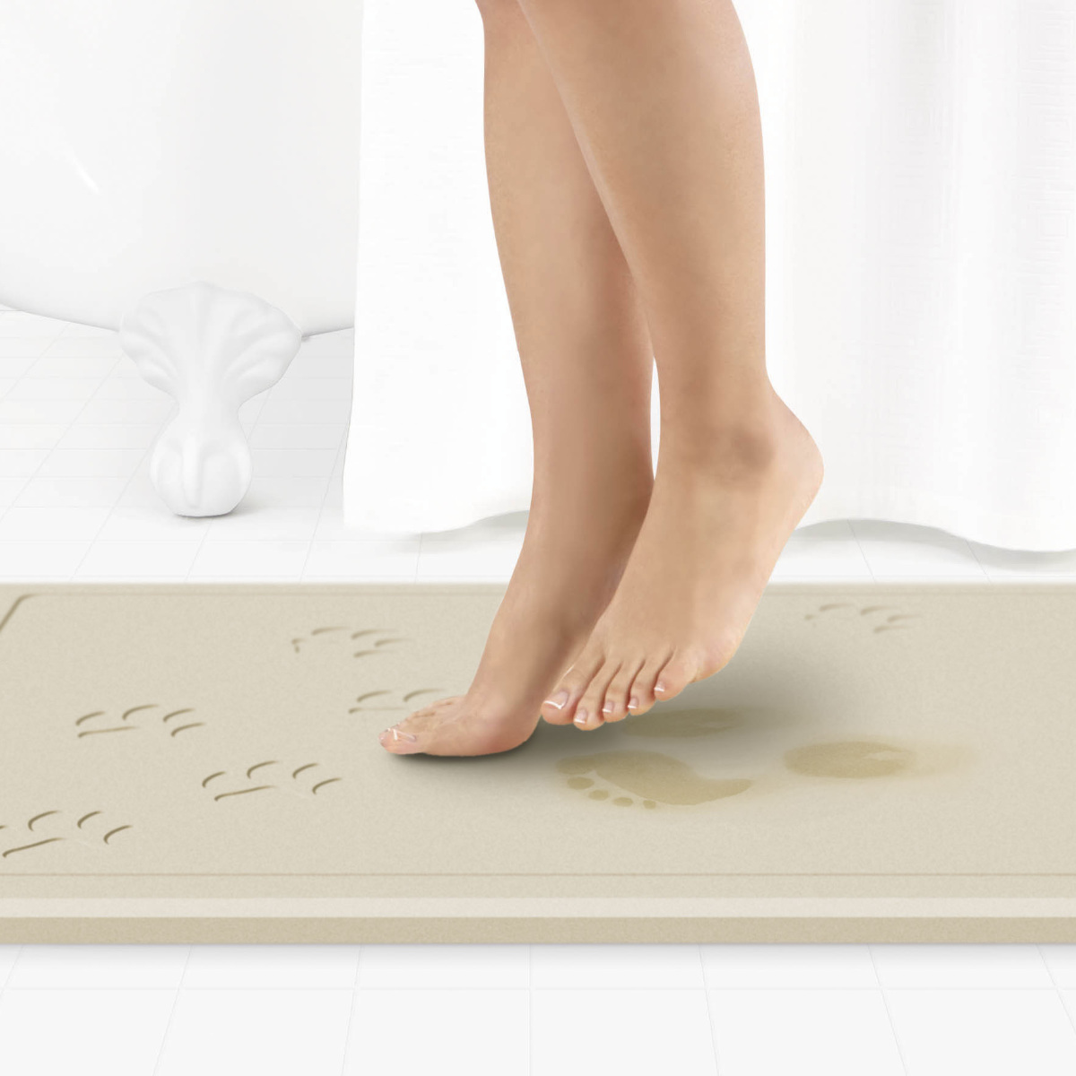 珪藻土バスマット さらっと快適足さら珪藻土バスマット キャットタイプ