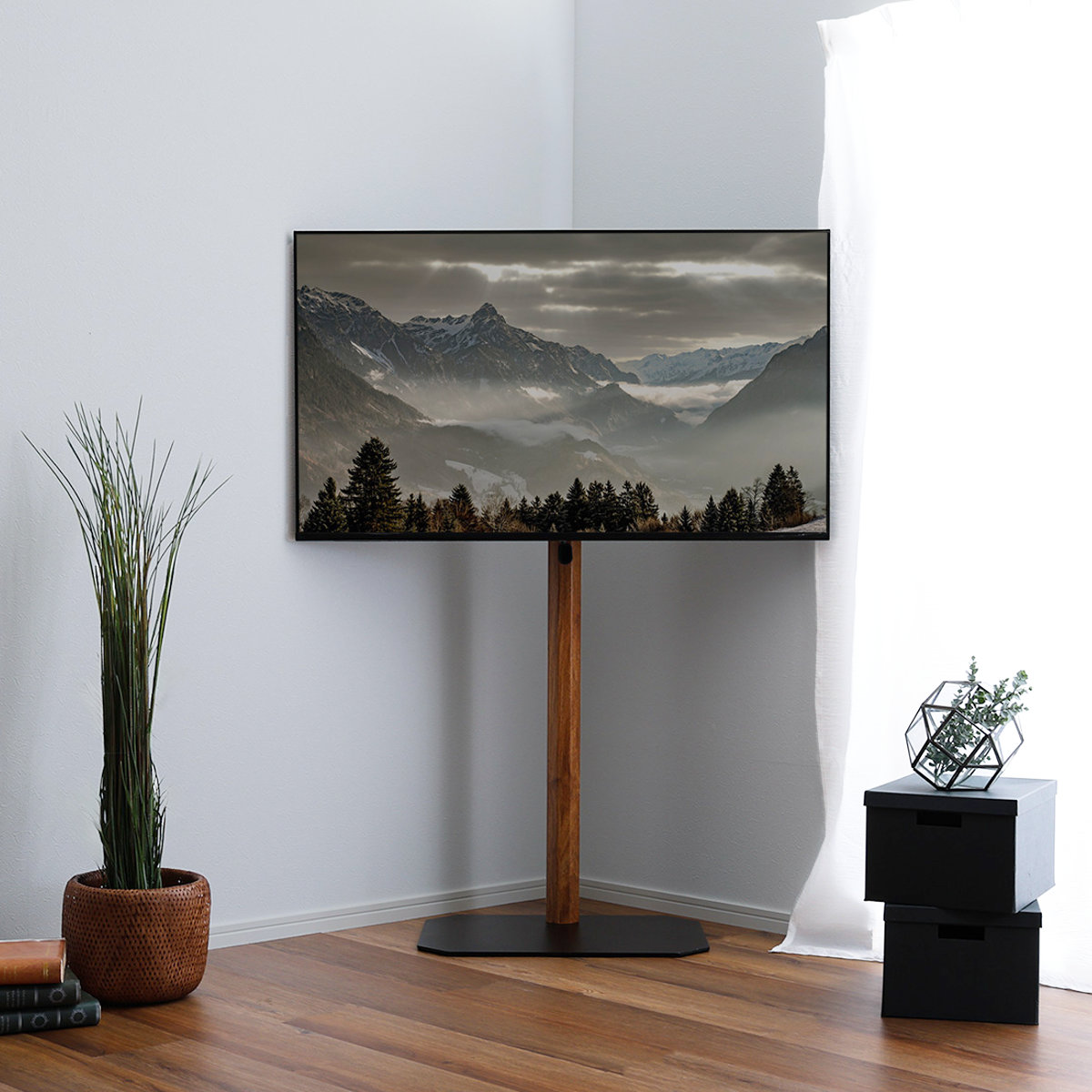 ホームテイスト（HOME taste） TVスタンド ハイタイプ 八角支柱 32-65