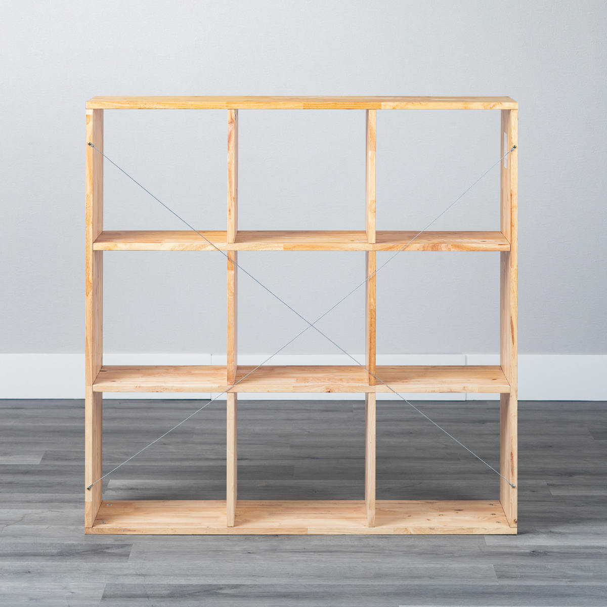 オープンシェルフ 3×3 幅109cm ラバーウッド 無垢材 （ シェルフ