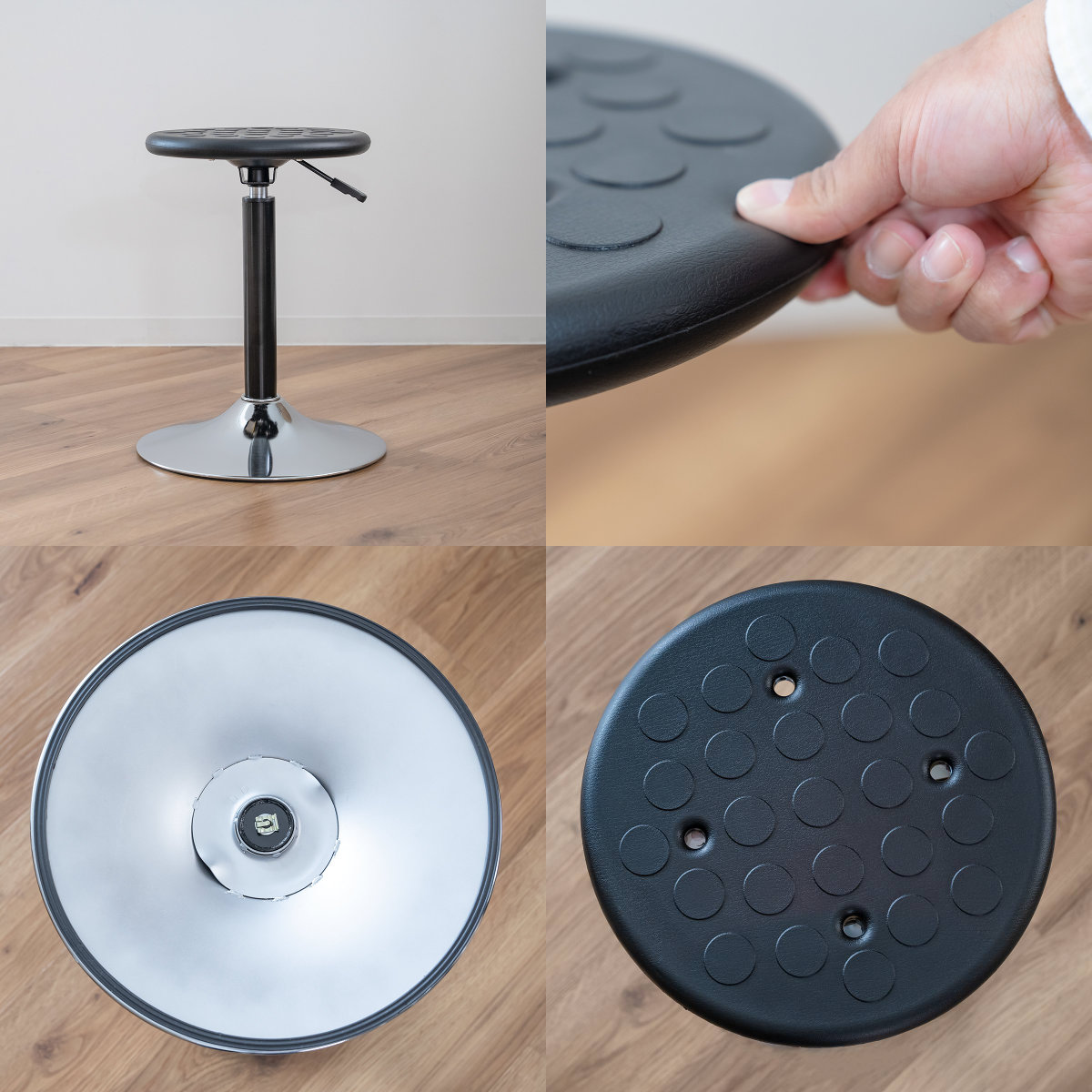 ルネセイコウ スツール 丸 昇降 回転 座面高43〜61.8cm （ 椅子 チェア