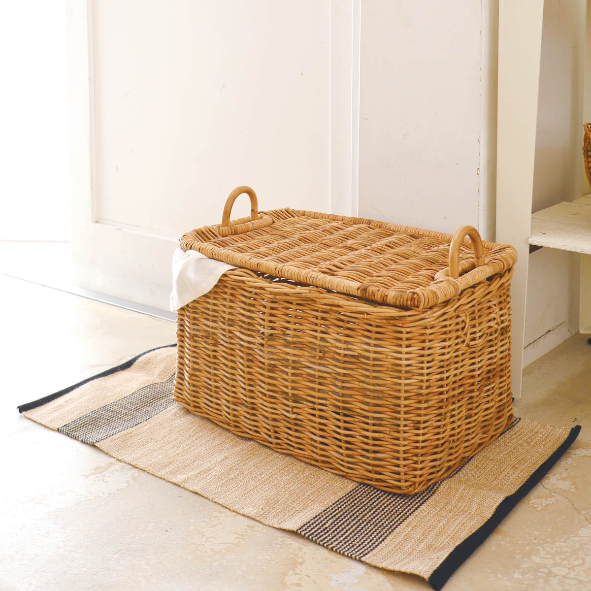 Creer バスケット アラログ ストックバスケット ラタン （ かご 収納