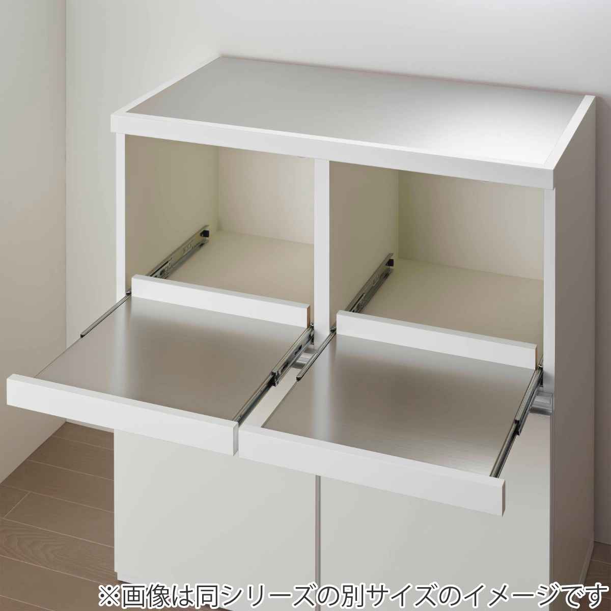 国産フナモコ製キッチンカウンターFRW-37天板ステンレス貼りスライド