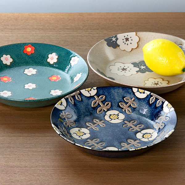 プレート 21cm ノルディックフラワー 磁器 美濃焼 日本製 （ 食洗機