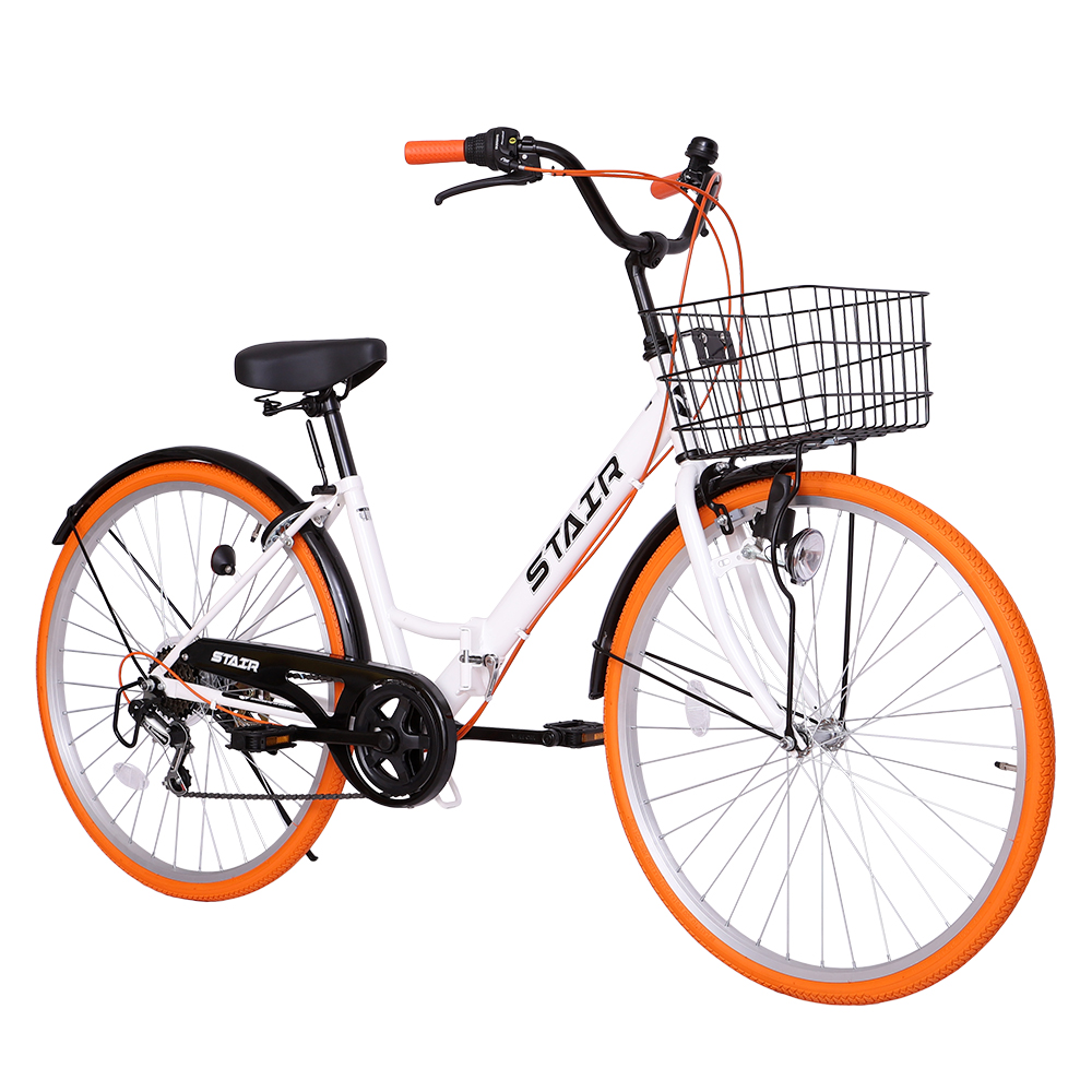 折りたたみシティサイクル 折りたたみ自転車 シマノ製6段変速 26インチ