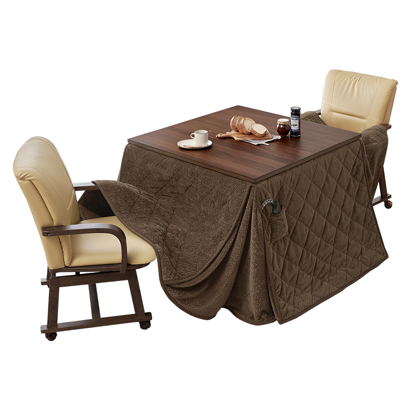 HAGiHARA（萩原） ダイニングこたつテーブル 椅子掛け布団付き4点