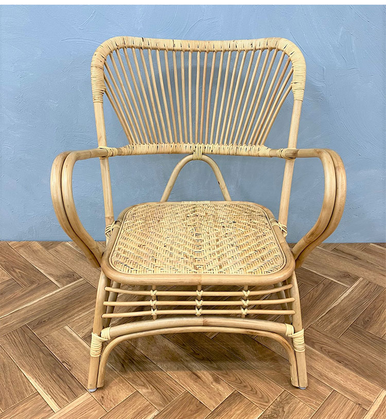 ラタンチェア 1人掛け ハイバック 完成品 定番 1人用 1P チェア 椅子