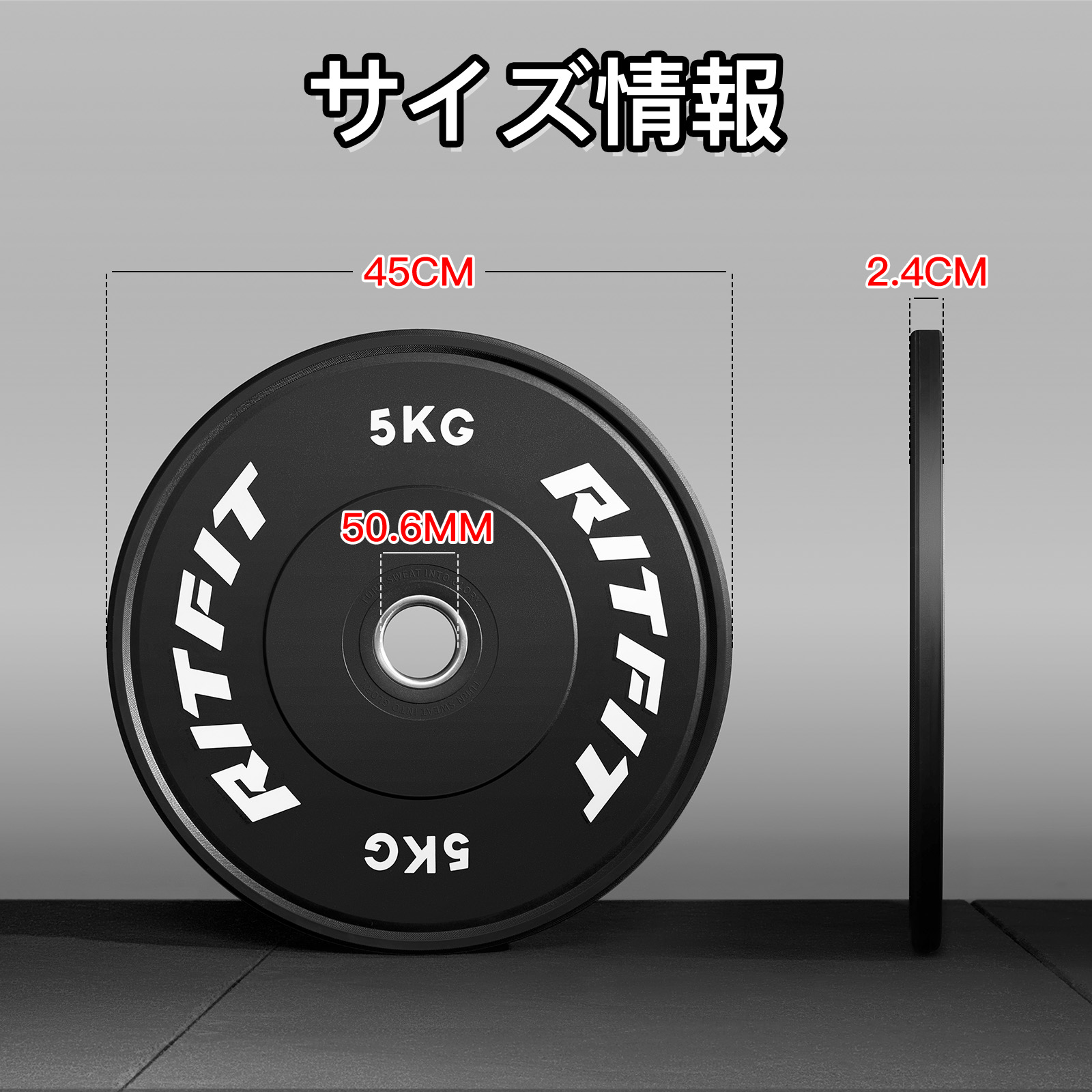 RITFIT バーベルプレート ダンベルプレート ラバーコーティング