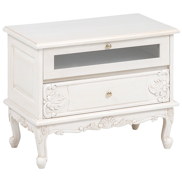 テレビ台 テレビボード リビングボード 猫脚 70cm ホワイト ロココ調