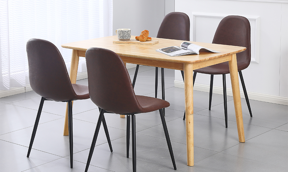 ダイニングチェア 4脚セット PU レザー ハワードチェア クッション付き