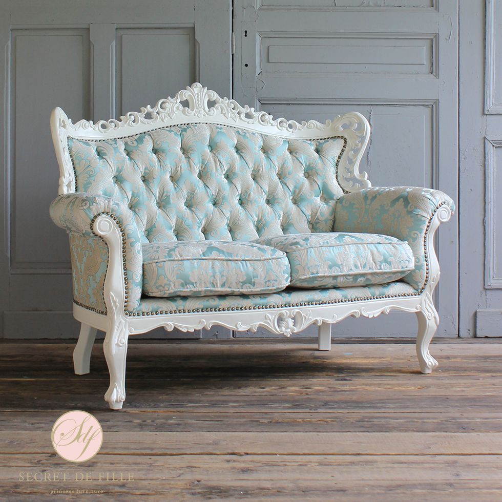 姫系 家具 ソファ 2人掛け ロココ 調 猫脚 ソファー お姫様 サロン