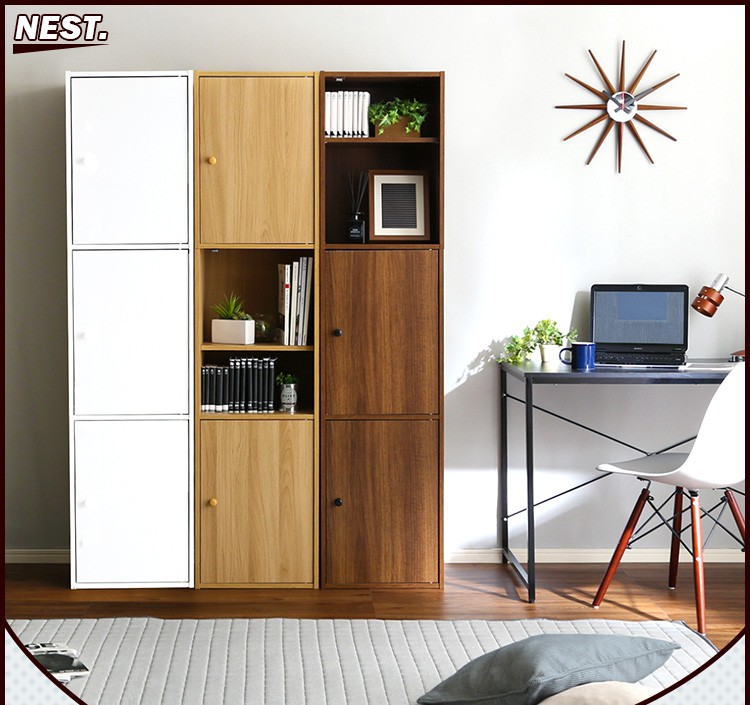 ラック 収納 棚 木製 おしゃれ 扉付き 本棚 3段 キッチン 北欧 縦 横