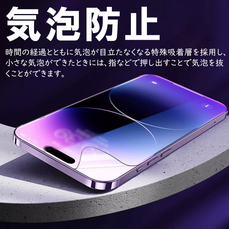 iPhone 16 15 Pro用 液晶保護フィルム 防爆 ソフトフィルム ブルー