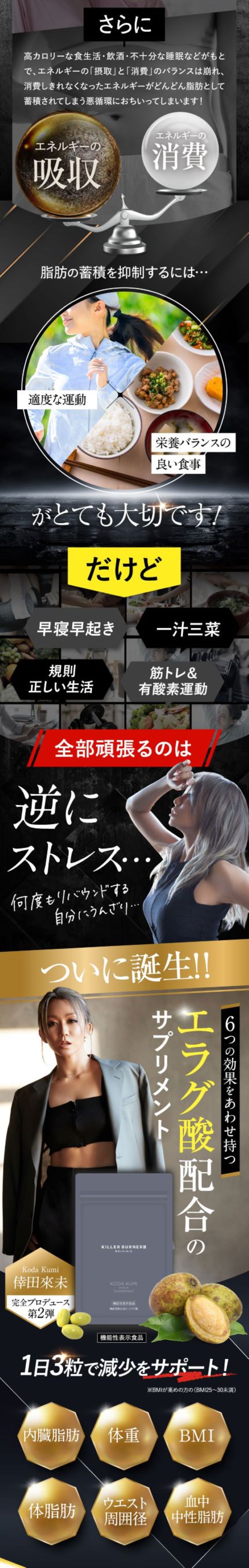 公式_正規販売店】3個セット キラーバーナー II ダイエットサプリ 倖田