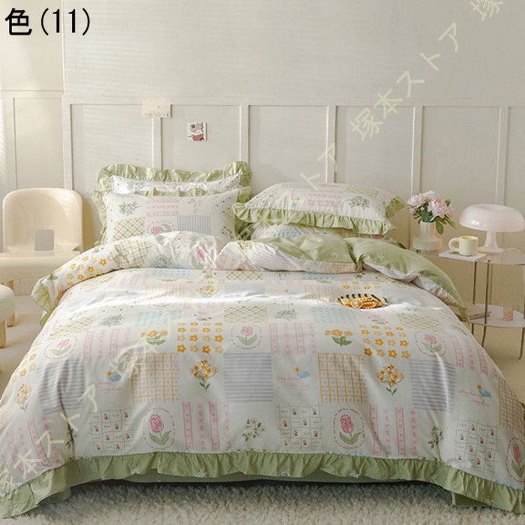 韓国風 寝具 布団カバーセット シングル セミダブル レディース 姫系