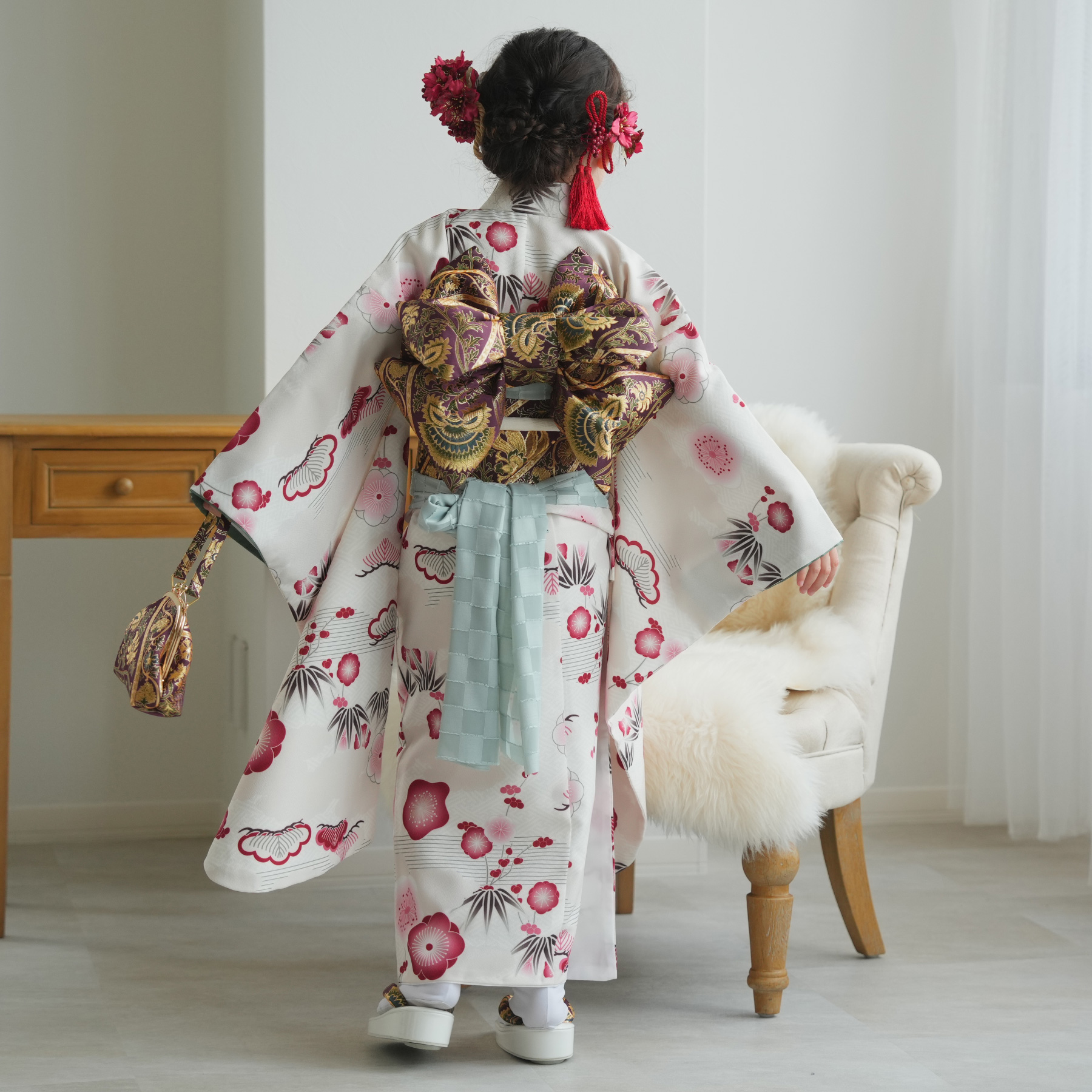 七五三 着物 7歳 振袖 フルセット 購入 ひよこ商店 女の子 四つ身 元禄