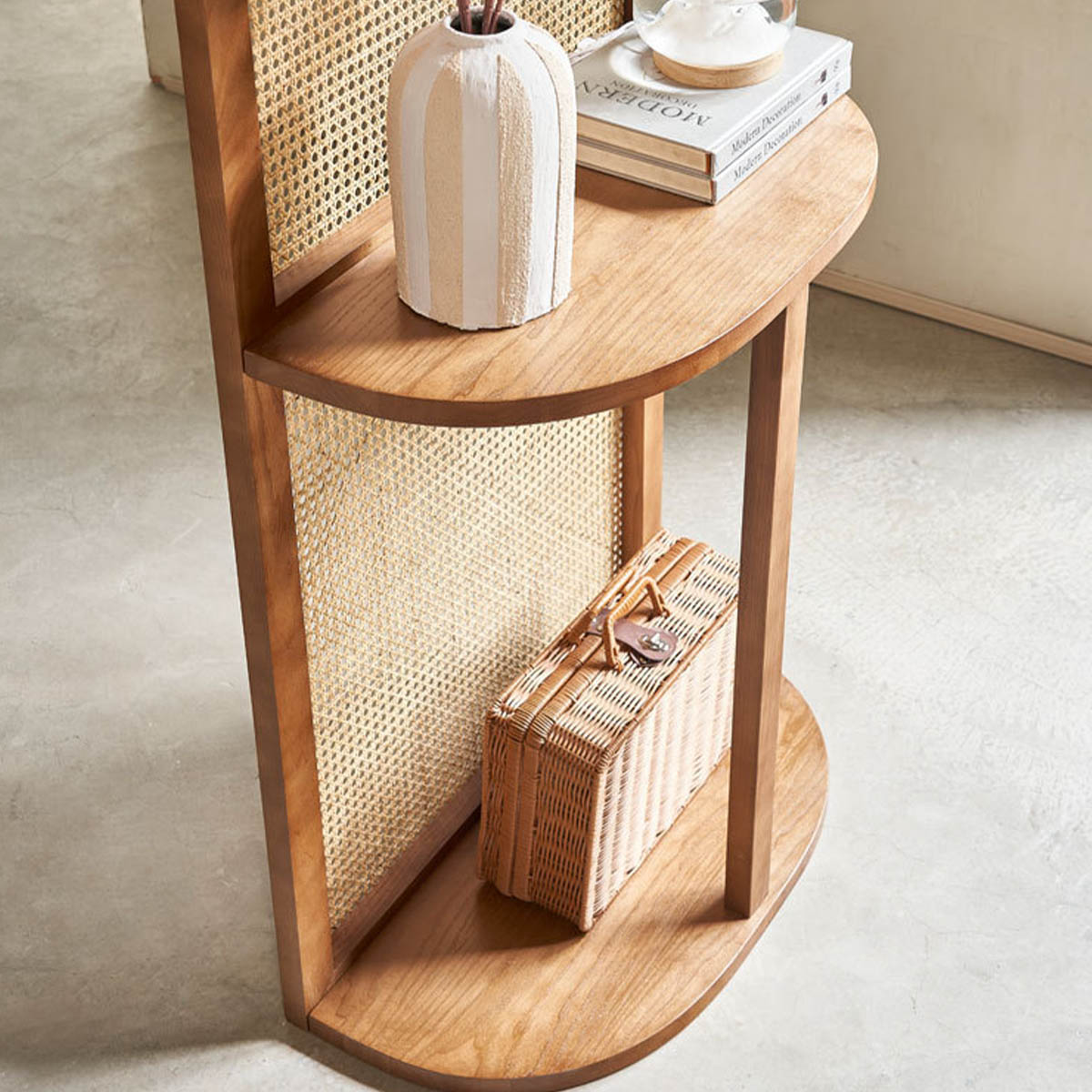 VeroMan ラタンラック パーテーション ラタン編み 屏風ラック棚 壁に