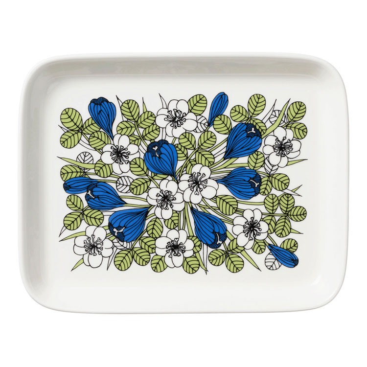 アラビア クロッカス プレート 15x19cm グリーン ブラック 1069588