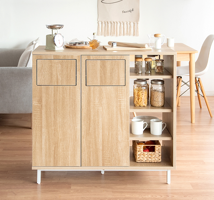 キッチンカウンター 幅90 奥行40 高さ85 両面タイプ 間仕切り