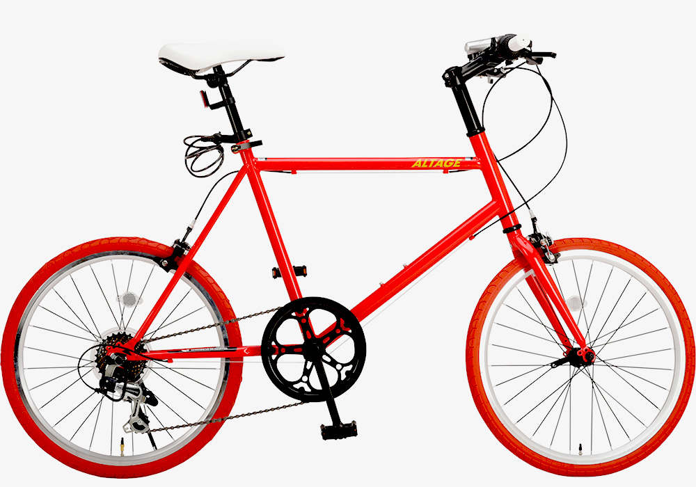 オオトモ 自転車 ミニベロ 20インチ シマノ7段変速 LEDライト・カギ