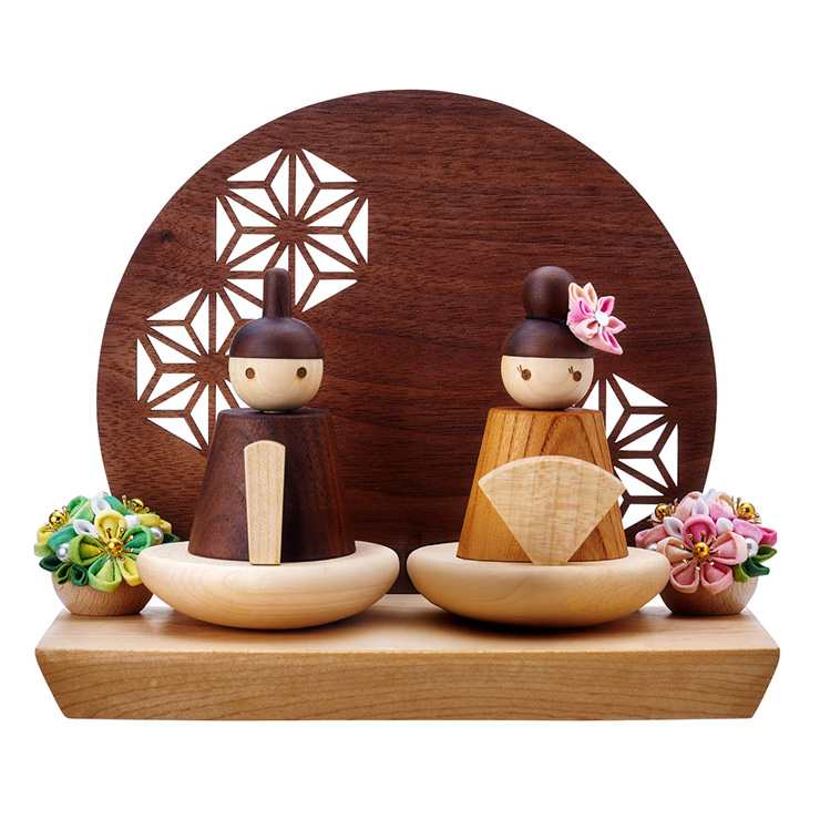 smart-i 雛人形 木製 コンパクト ひな人形 日本製 扇台座 おしゃれ