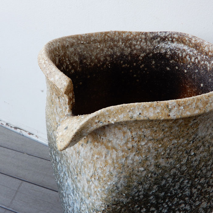 信楽焼 白窯変壺型 傘立 傘立て 陶器 直径30×高さ49cm 壺型 傘立て