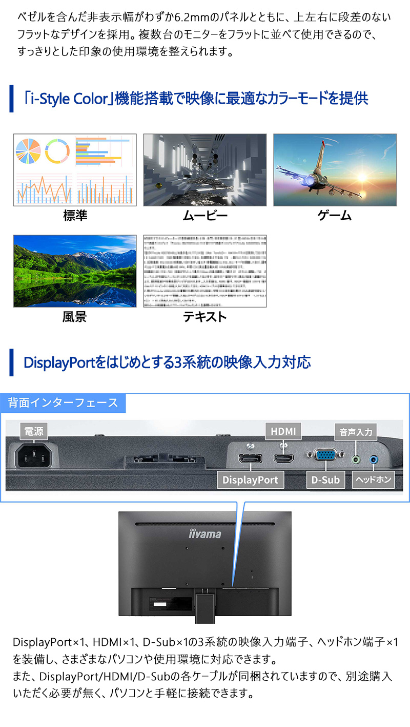 ProLite モニター 21.5インチ iiyama XU2293HS-4 21.5型 IPS方式パネル