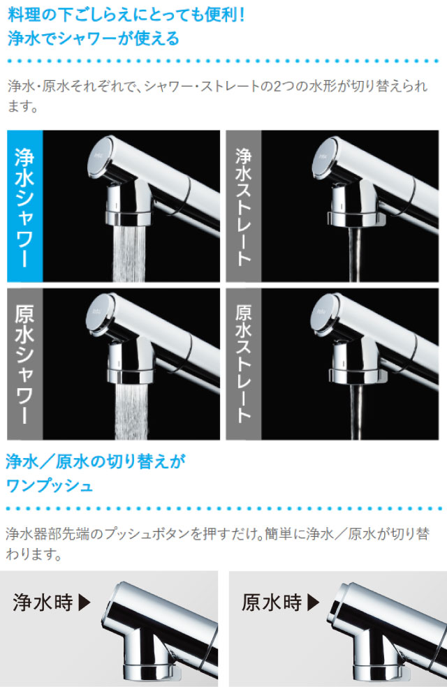 工事費込みセット 蛇口一体型浄水器 みず工房 クローレ キッチン水栓