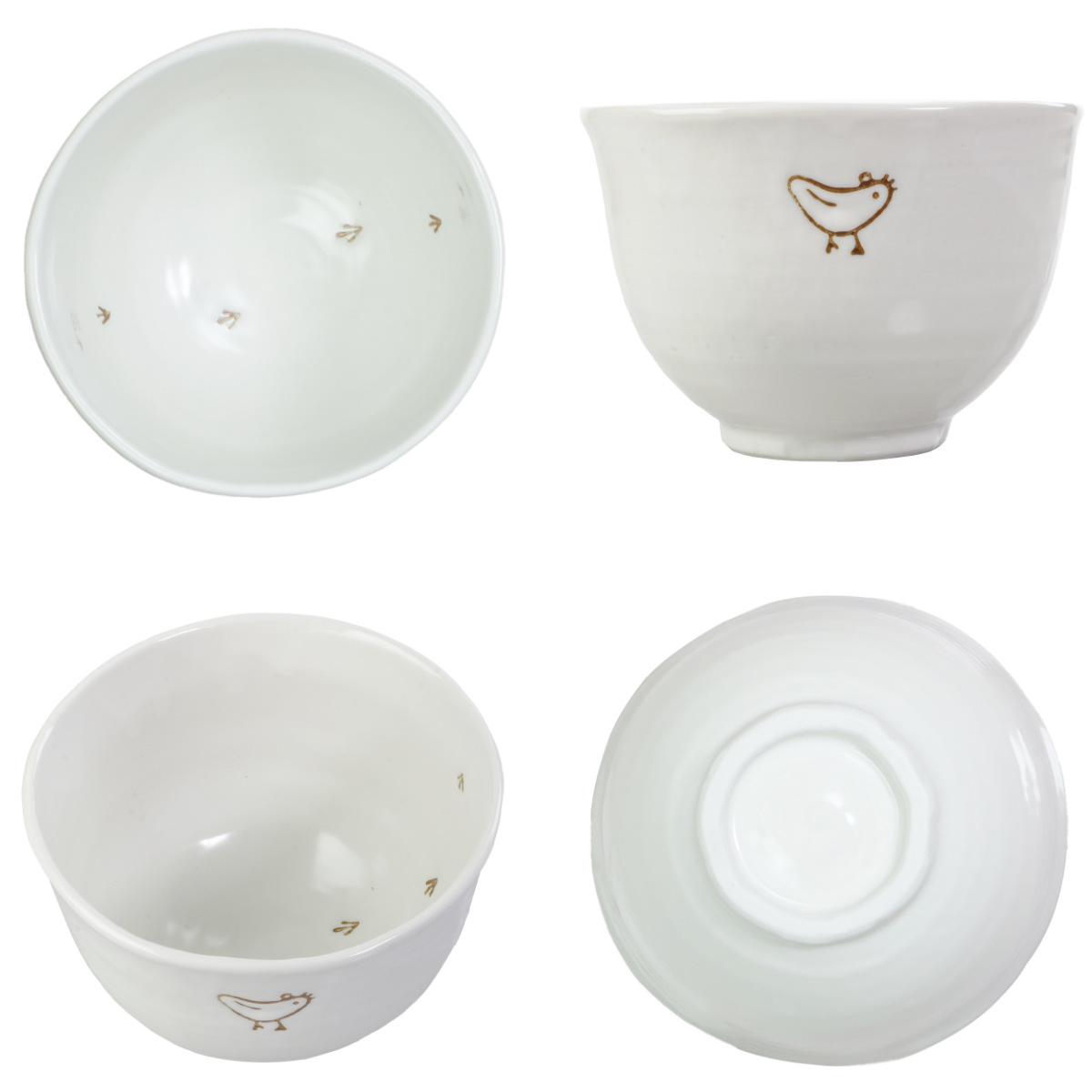 丼ぶり 13cm 小丼 トリのお散歩 磁器 美濃焼 日本製（ 食洗機対応 電子