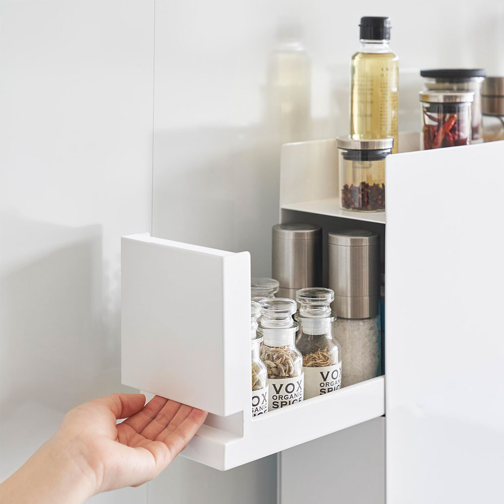 山崎実業 隠せる調味料ラック タワー 2段 （ホワイト）