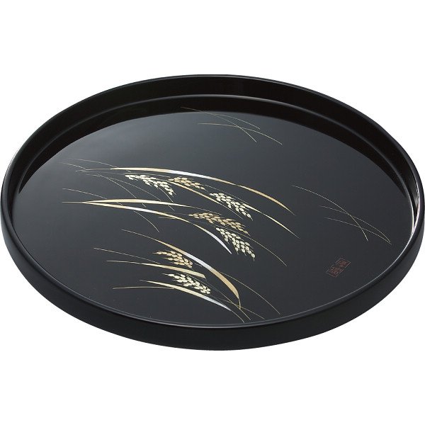 輪島塗 沈金稲穂 丸盆 | シャディギフトモール