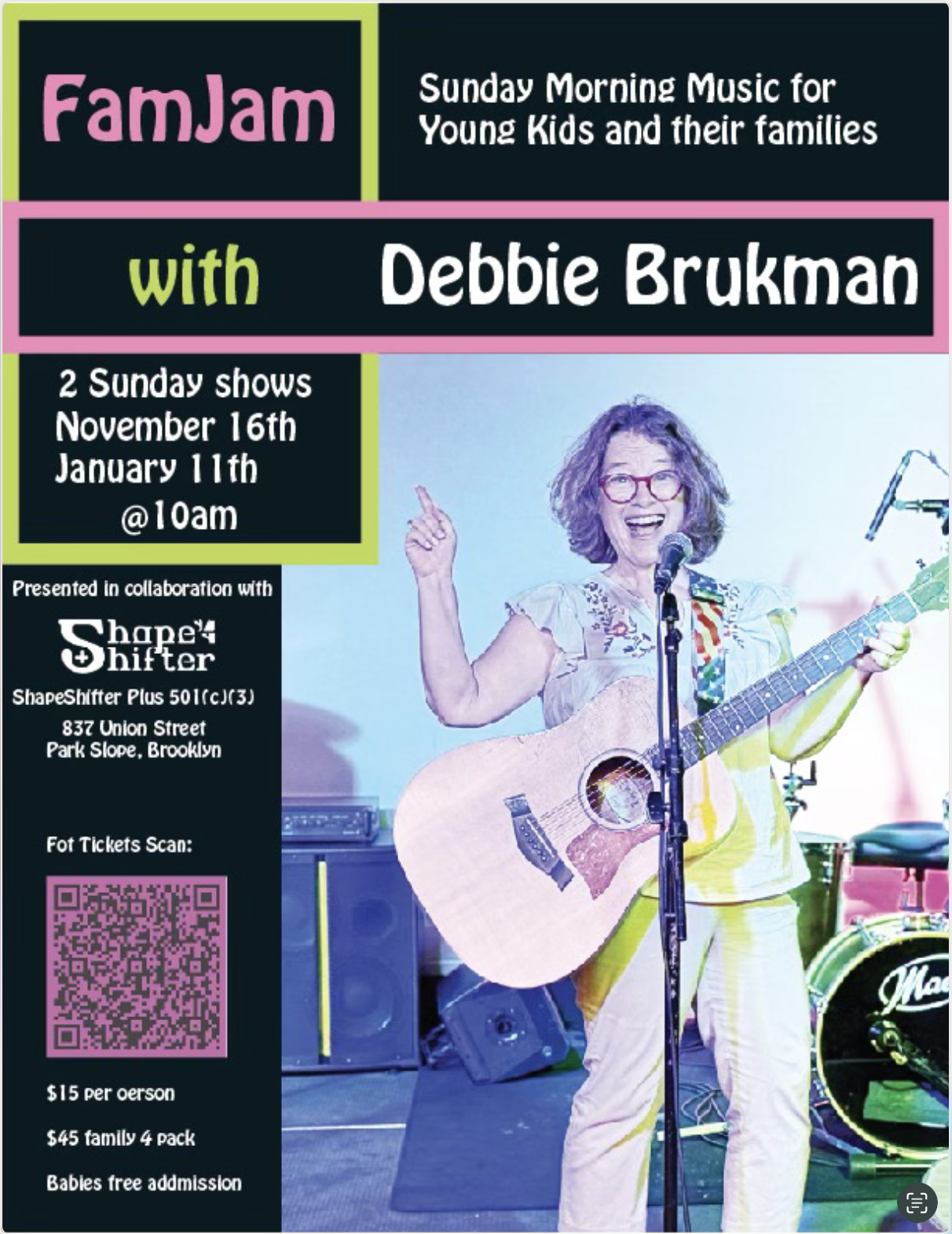 Sunday FamJam with Debbie Brukman – Nov 2025, Jan 2026 Shows