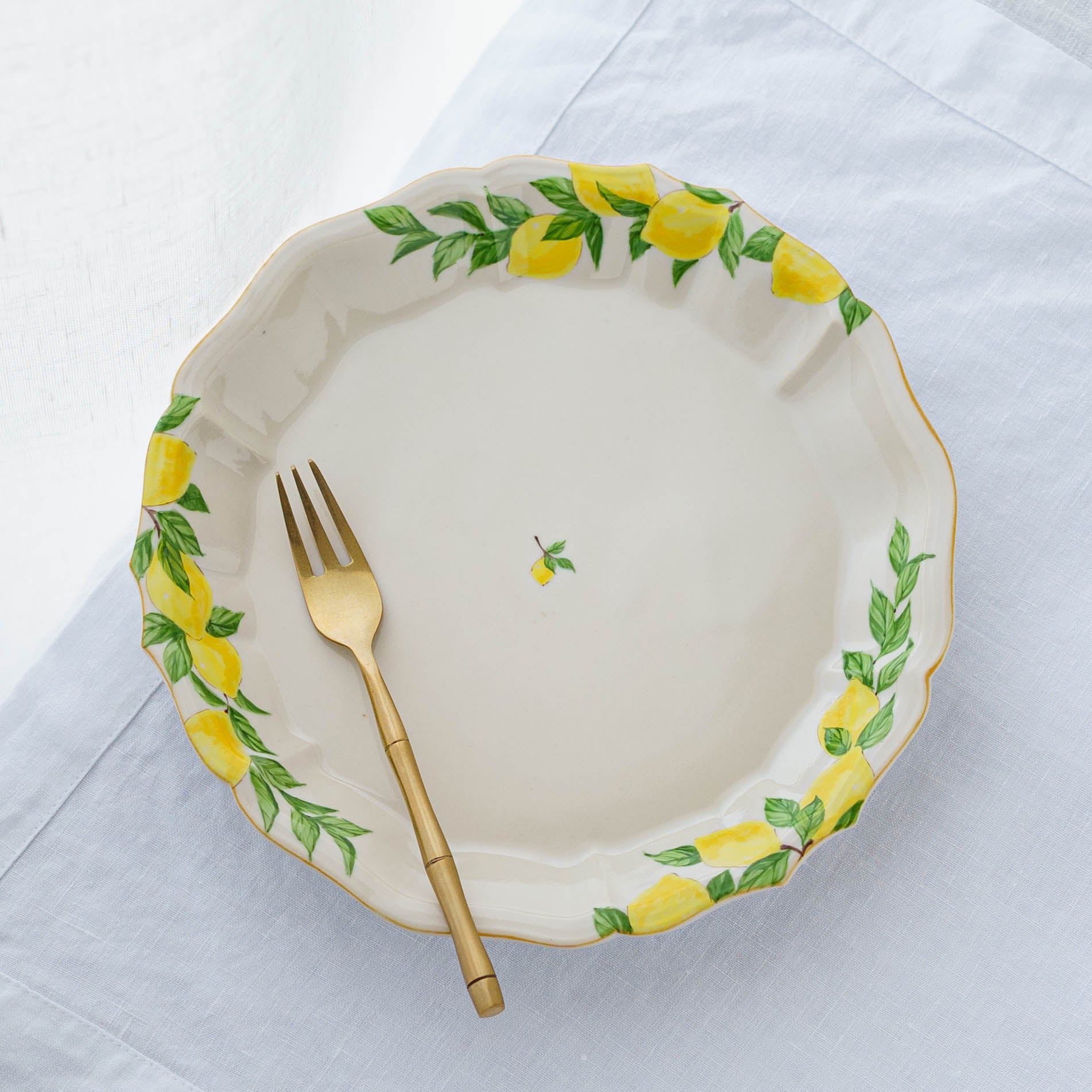 陶芸作家 阿部慎太朗 花形深皿7寸 檸檬｜窯元、作家もののうつわ通販