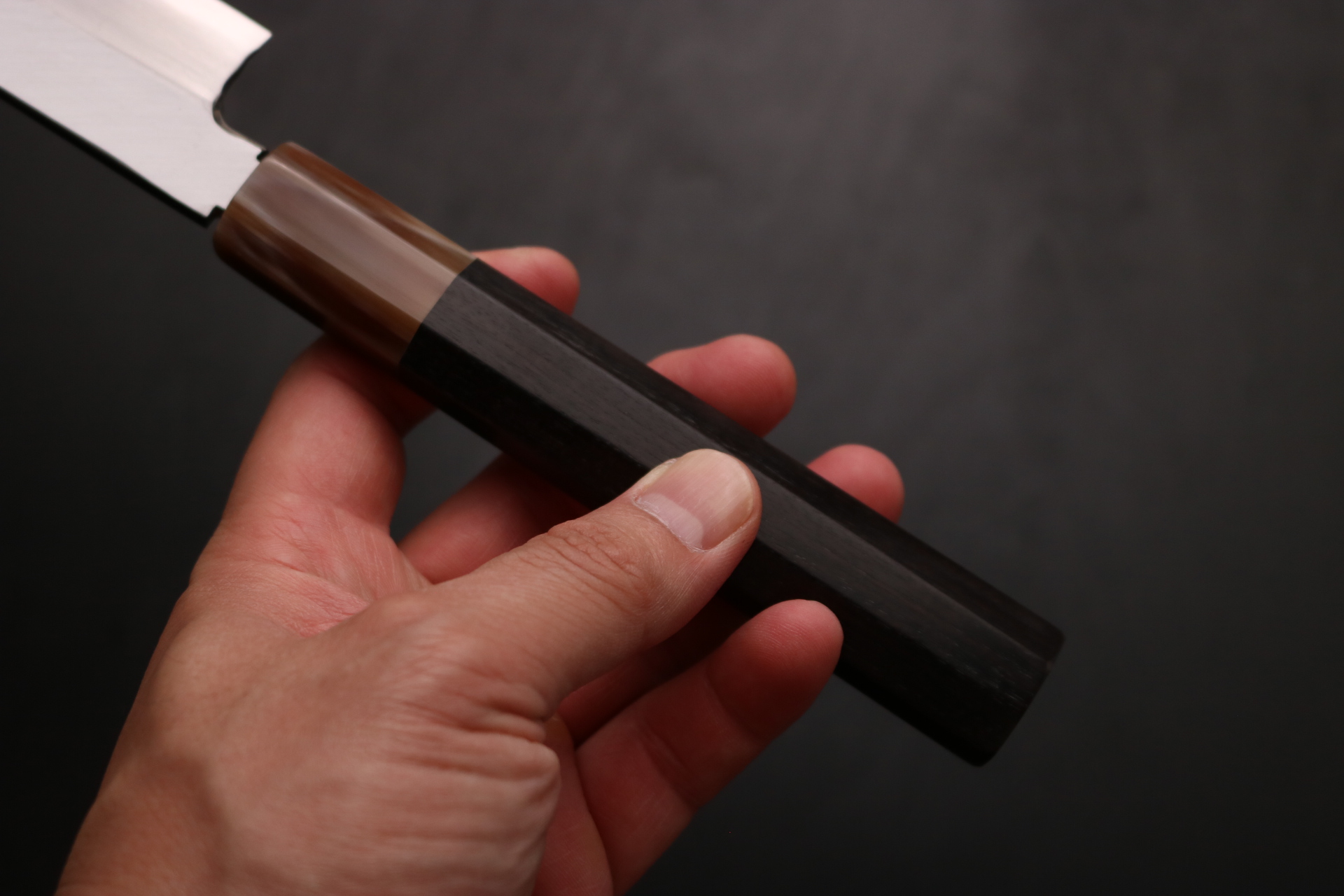 白鷺 先丸蛸引 和包丁 青一鋼 紋鍛錬 黒檀八角水牛 尺