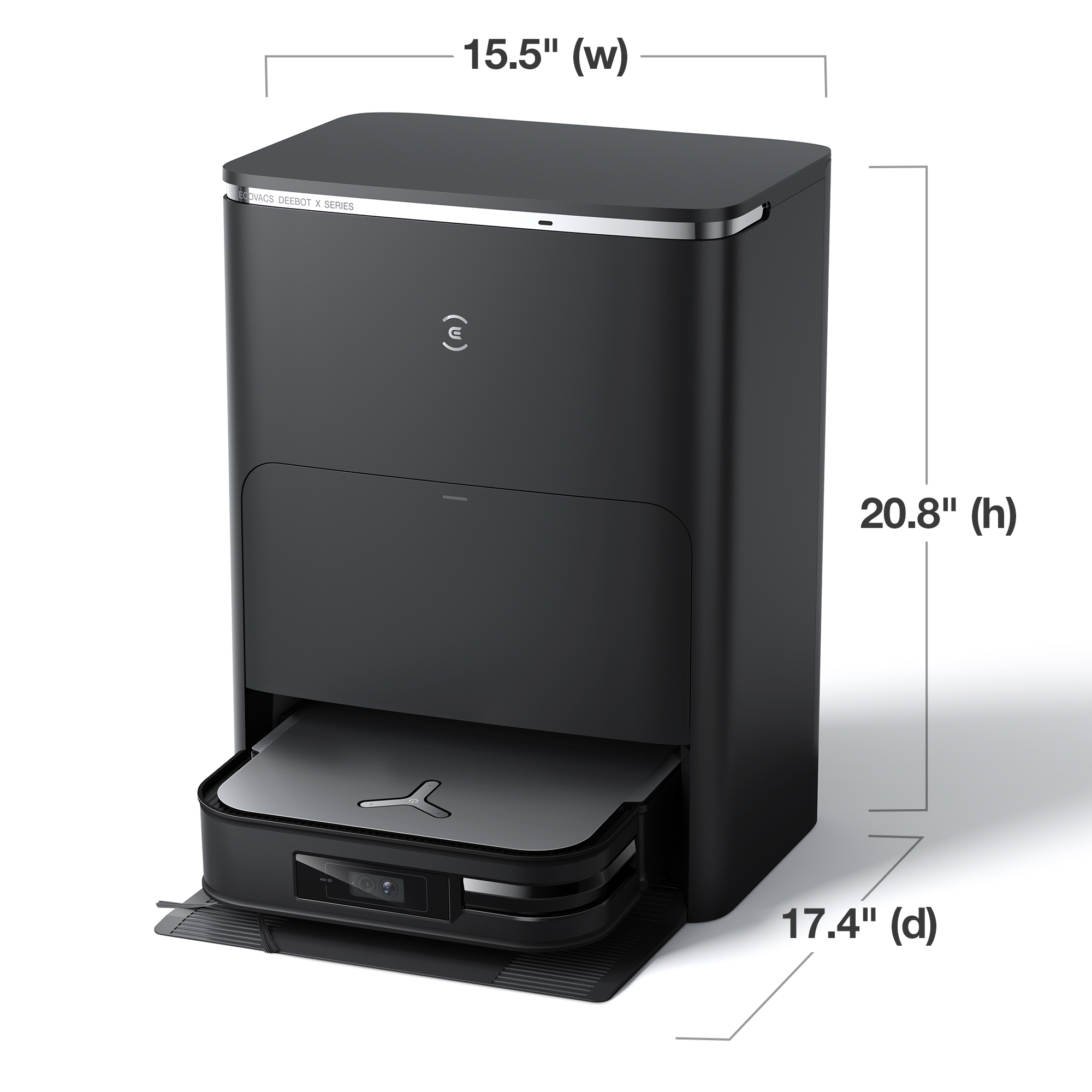 DEEBOT X2 OMNI Black | Square Robot Vacuum & Mop (8000pa, Auto