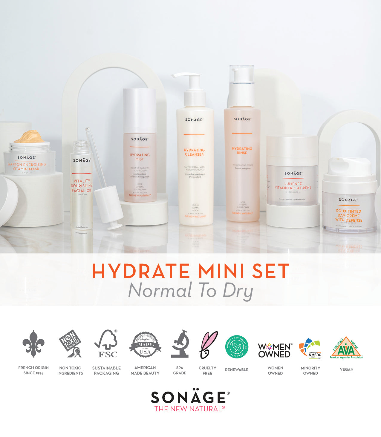 Travel Skincare Kit | Sonage Hydrate Mini Set
