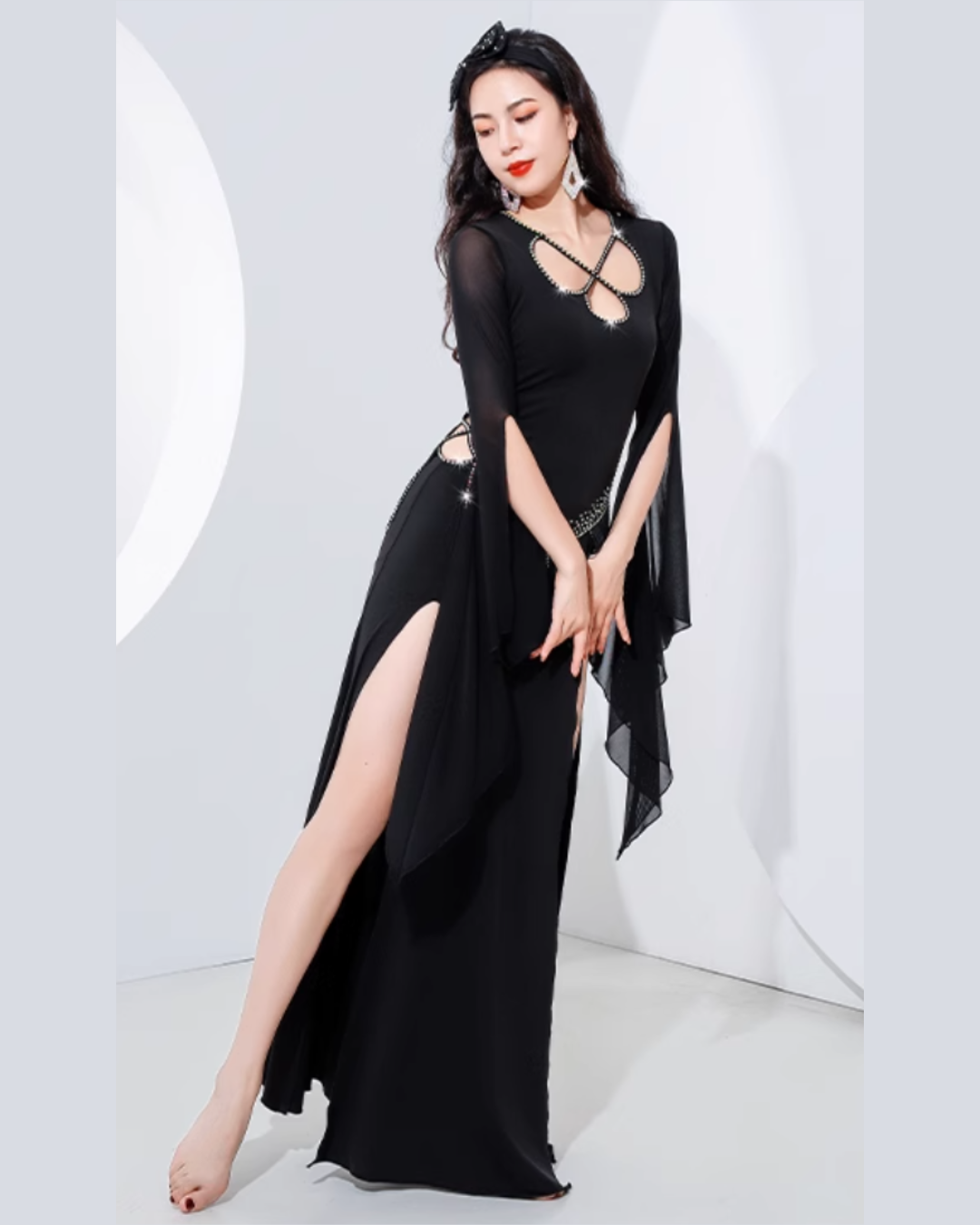 送料無料】 即納 ベリーダンス衣装 バラディドレス サイ―ディードレス